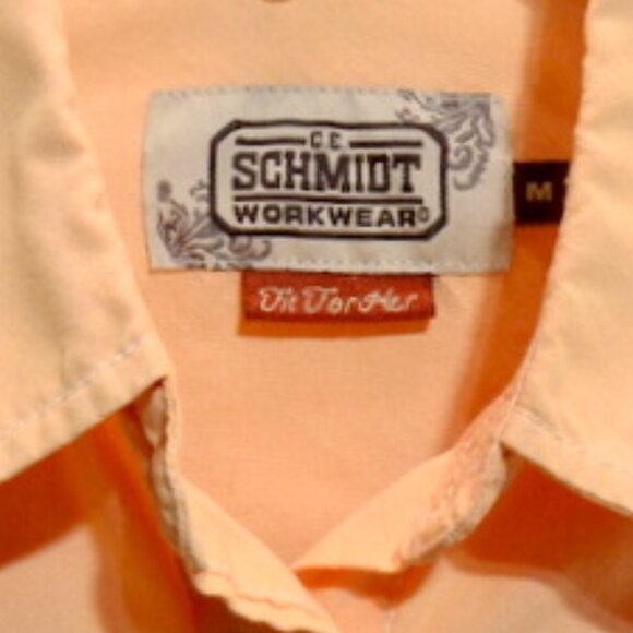 C.E. Schmidt Women’s Western Orange Long Sleeve Pearl Snap Shirt – Size: Medium - Picture 4 of 9